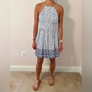 XS Hollister Blue and White Floral Sundress